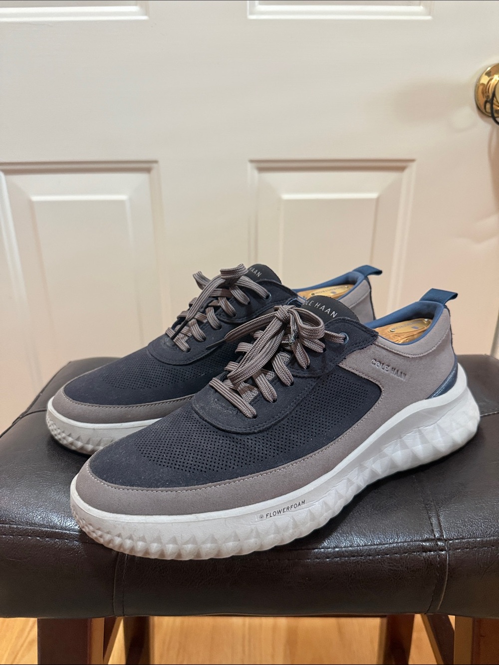 Cole Haan Navy and Gray Perforated Lace-Up Men’s Sneakers
